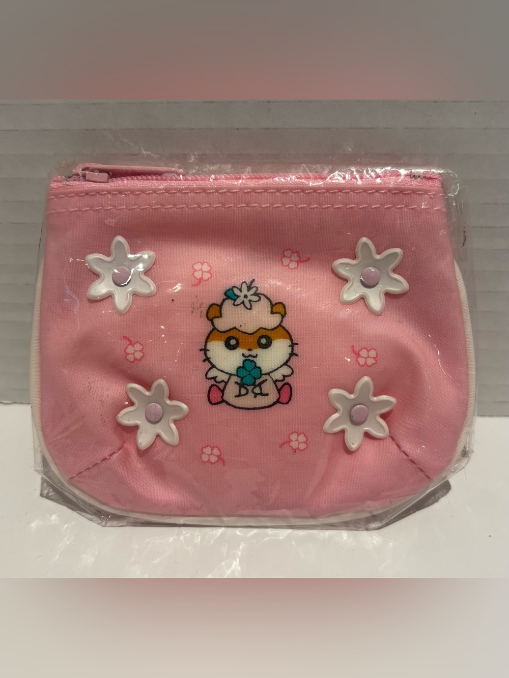 Vintage 1998 Sanrio Corocorokuririn Pink Zip Pouch Coin Purse NWT Japan Rare